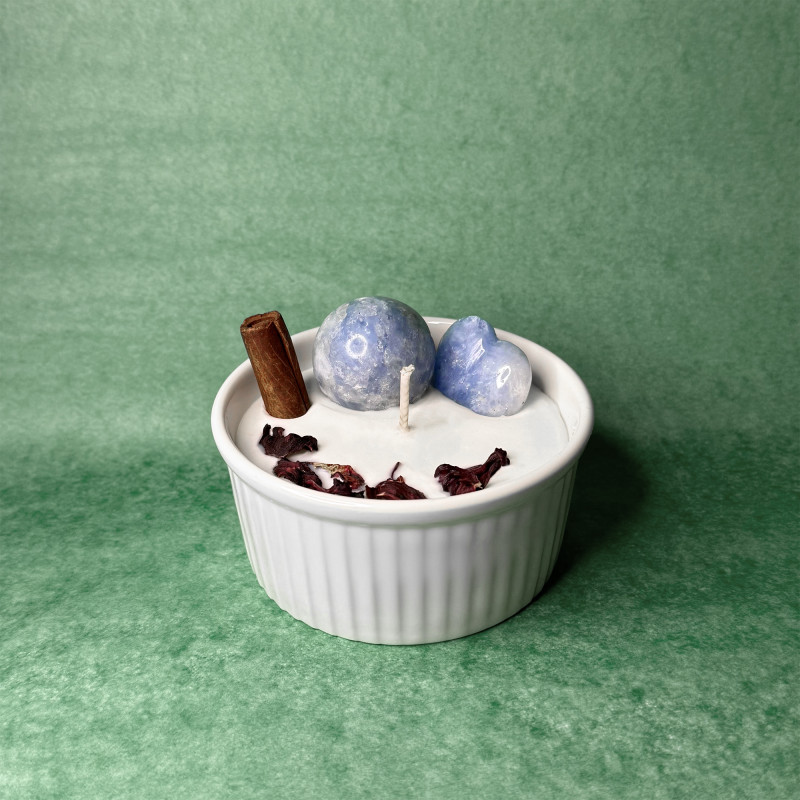 Lumânare Ritualizată Cristale - Aurora Blue