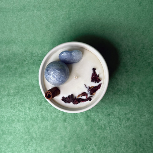 Lumânare Ritualizată Cristale - Aurora Blue