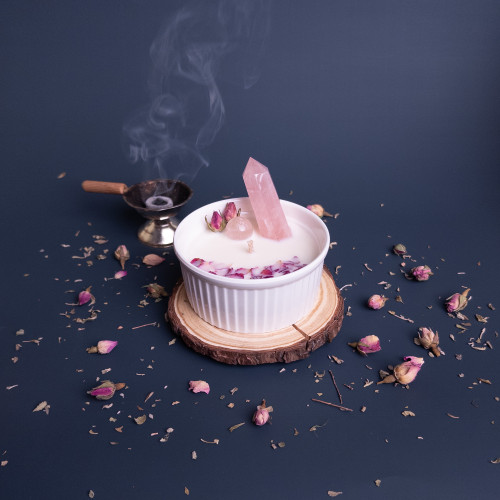 Lumânare Ritualizată Cristale - Afrodita