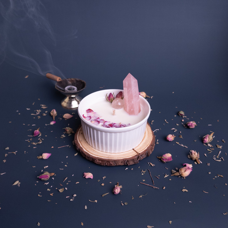 Lumânare Ritualizată Cristale - Afrodita