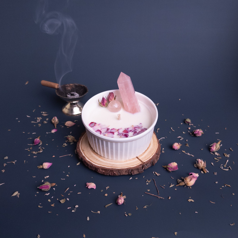 Lumânare Ritualizată Cristale - Afrodita